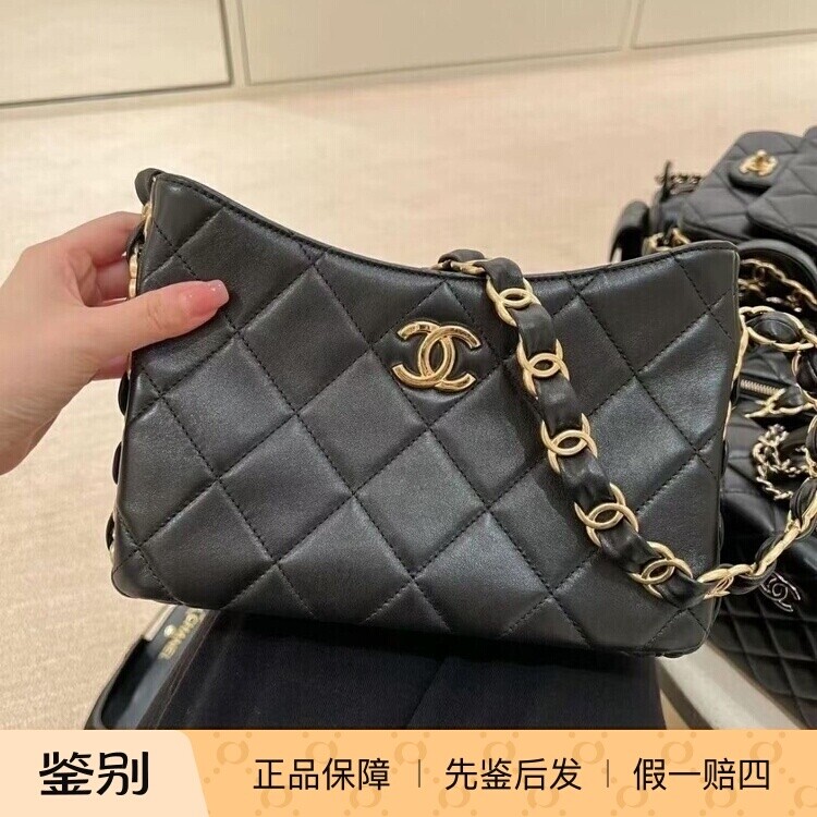 Chanel香奈儿24K黑色羊皮革女包