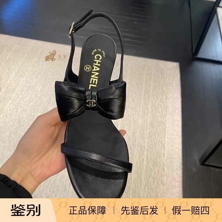 Chanel香奈儿25P新款黑色凉鞋