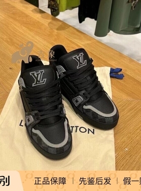 Lv路易威登2024新款男女同款Damier 丹宁布 TRAINER 运动鞋1ACPSG