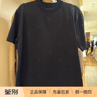 黑色LV 男装 BLASON 刺绣短袖 T恤1AHVPS 圆领衫 路易威登2025新款