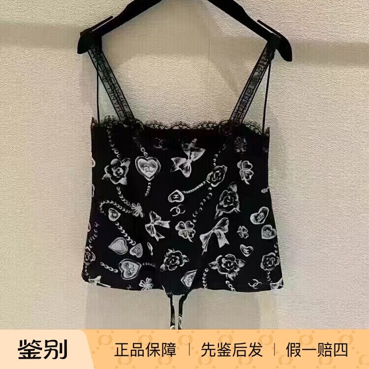 Chanel爱心山茶花双C多元素吊带