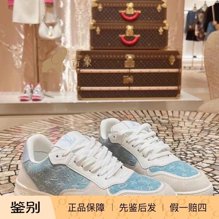 Lv路易威登2024新款女鞋Monogram 丹宁布STADIUM 运动鞋1AD2RL