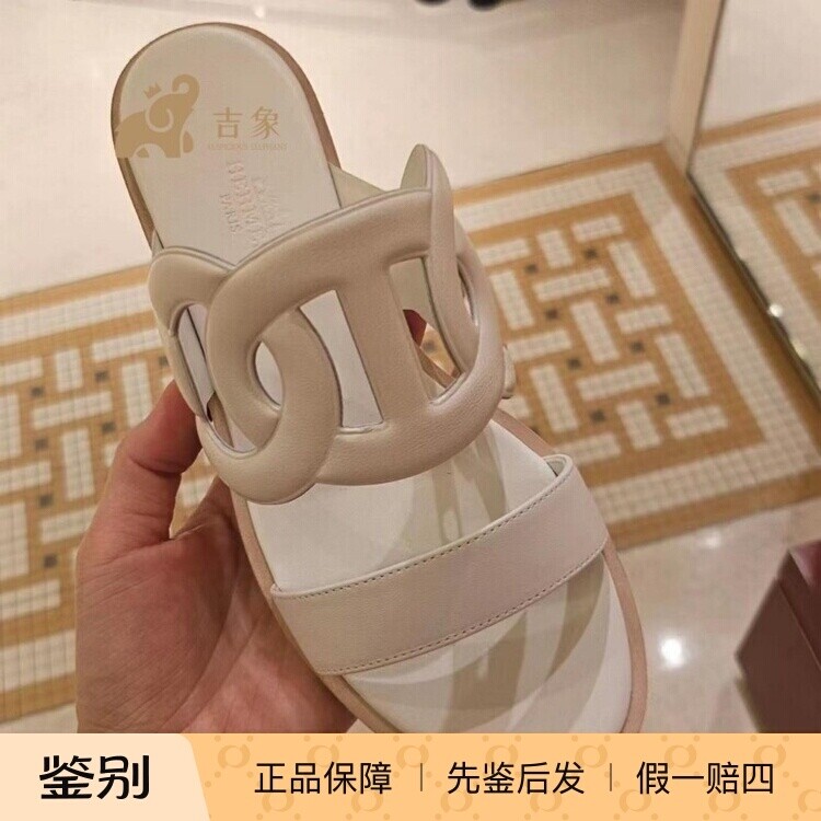 爱马仕2026新款小牛皮平底凉拖