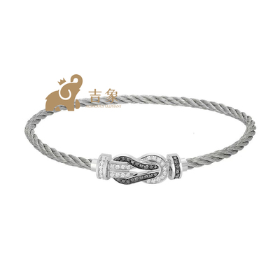 大号白金满钻黑白熊猫钻手链