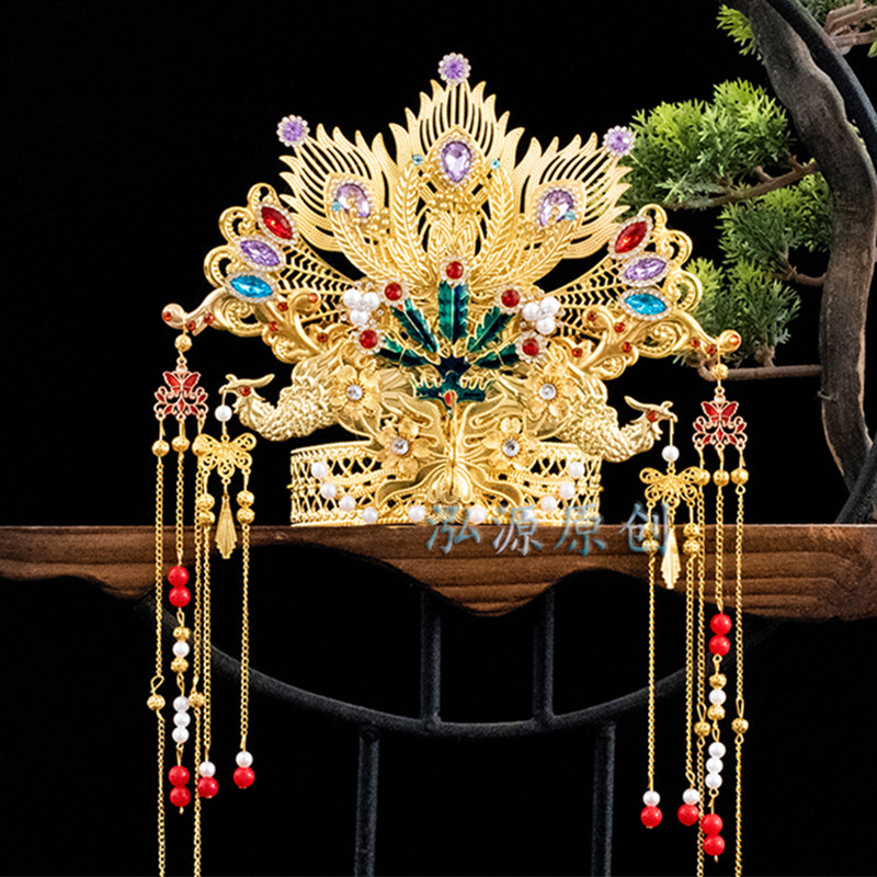 仙家凤冠头冠头戴黑老太神像头饰
