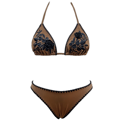 visualmood复古法式分体泳衣女