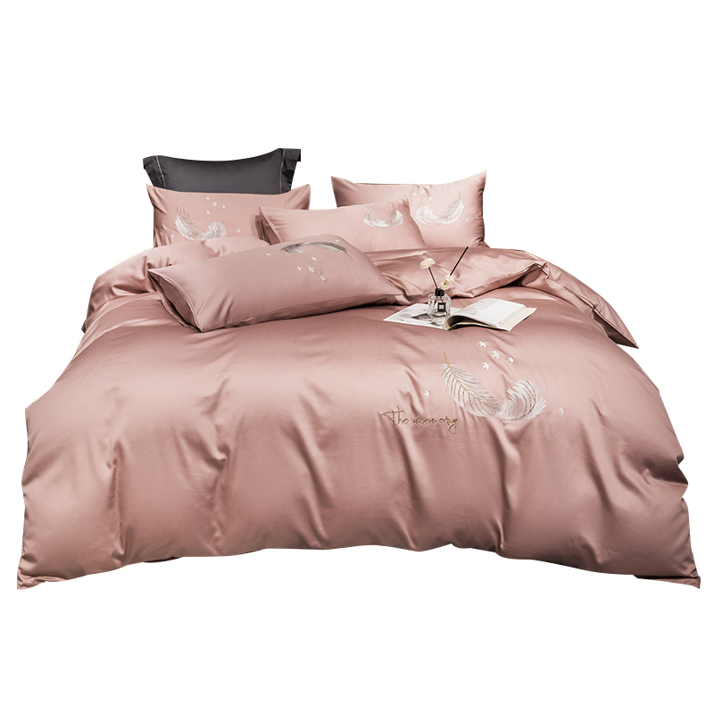 速发学生单人床春长秋冬刺尚亲肤夏绒四件套纯色时绣简约