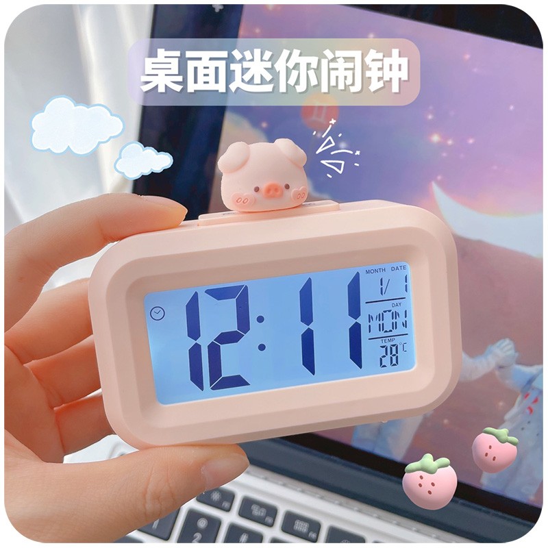 速发迷你小闹钟计时子学生学习钟孩表宿舍起床神器桌面电器时钟