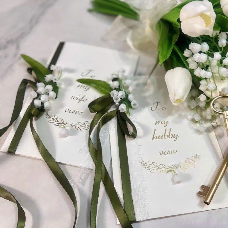 速发结婚新郎誓言卡韩式娘森系小清人铃本宣宣兰花郁金香货源直销