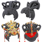 速发古风嫦娥造型假发古整天发敦煌飞假发套大唐贵妃装 顶假发头套