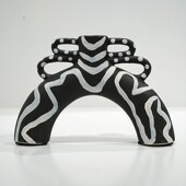 饰品 间软装 速发匠形创居黑白陶瓷花瓶 工艺品陶瓷摆件板家意样