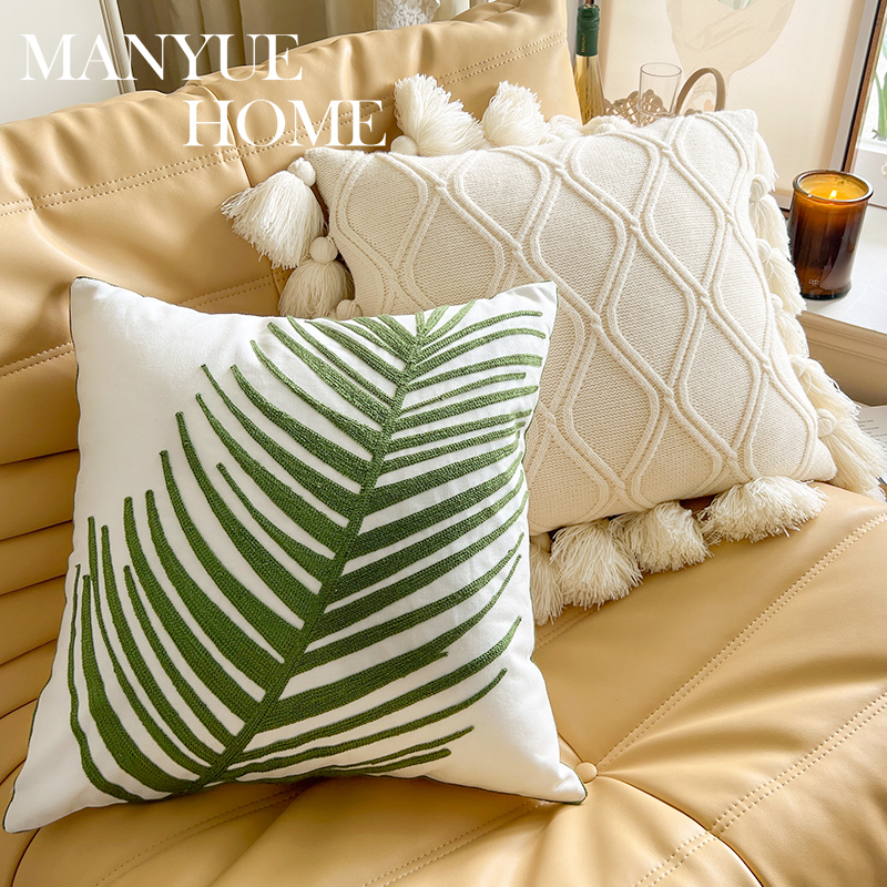 速发家越榻 风客厅沙发针织抱枕抱枕套卧室飘窗榻蔓米靠垫含芯