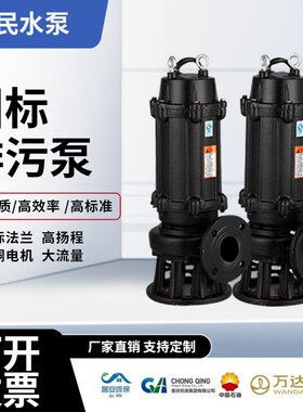 速发上海人民污水泵8污v潜W排0泵1.5kw2.2KW千瓦4kw7.5K水三相国