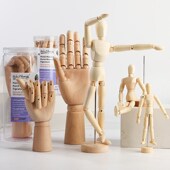 速发1人寸美术桶装 木头人偶2灵活可动木人美术仿人体木描素偶人模