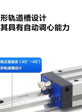 速发亚德客直线导轨滑块下锁式螺纹孔通孔LSH15 20 25 0 5 45 HLF