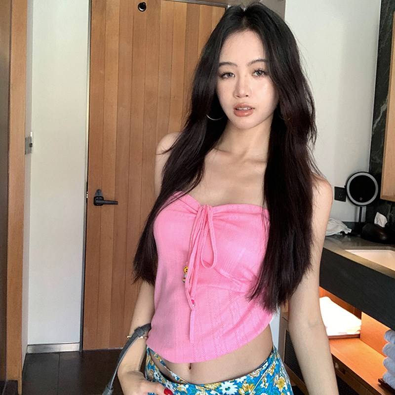 速发蓝色碎花半身裙夏季法式设计感海边度假风裙子高腰绑带a字长