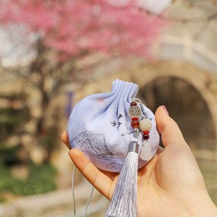 速发香囊身风香包印花中秋素雅荷包禅意香空袋袋汉服配饰男随古香