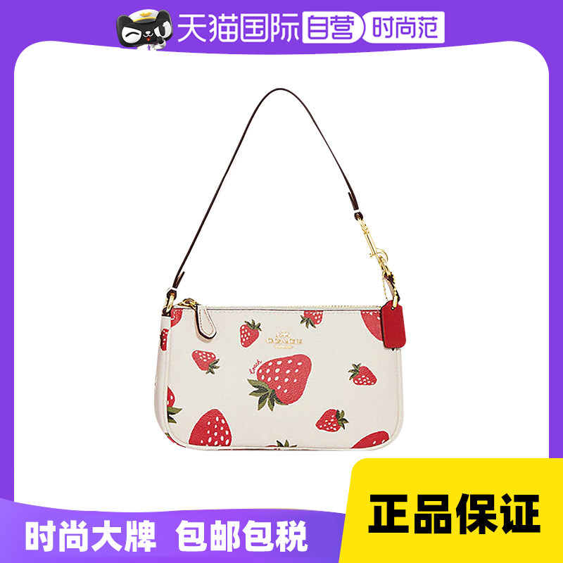 【自营】coach/蔻驰女士腋下包nolita19手腕包草莓印花时尚麻将包