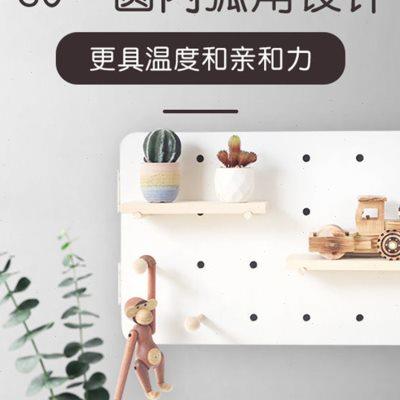原木风强电箱电箱遮挡洞洞板电表箱装饰画挂钩弱电箱入户盒挂衣架