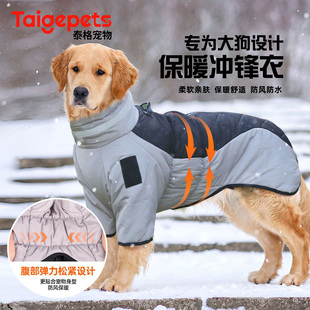 2025新款大狗狗衣服冬装羽绒棉服中大型犬宠物衣服反光防水冬衣