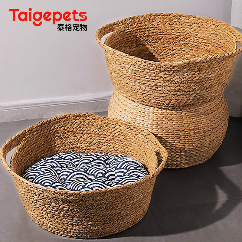 藤编猫窝四季通用猫睡垫