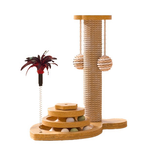 猫抓板耐磨不掉屑剑麻猫咪爪柱小猫玩具逗猫棒自嗨解闷猫爬架一体
