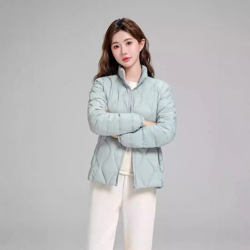 羽绒服女短款秋冬新品轻薄立领时尚潮外套高端白鸭绒三防修身