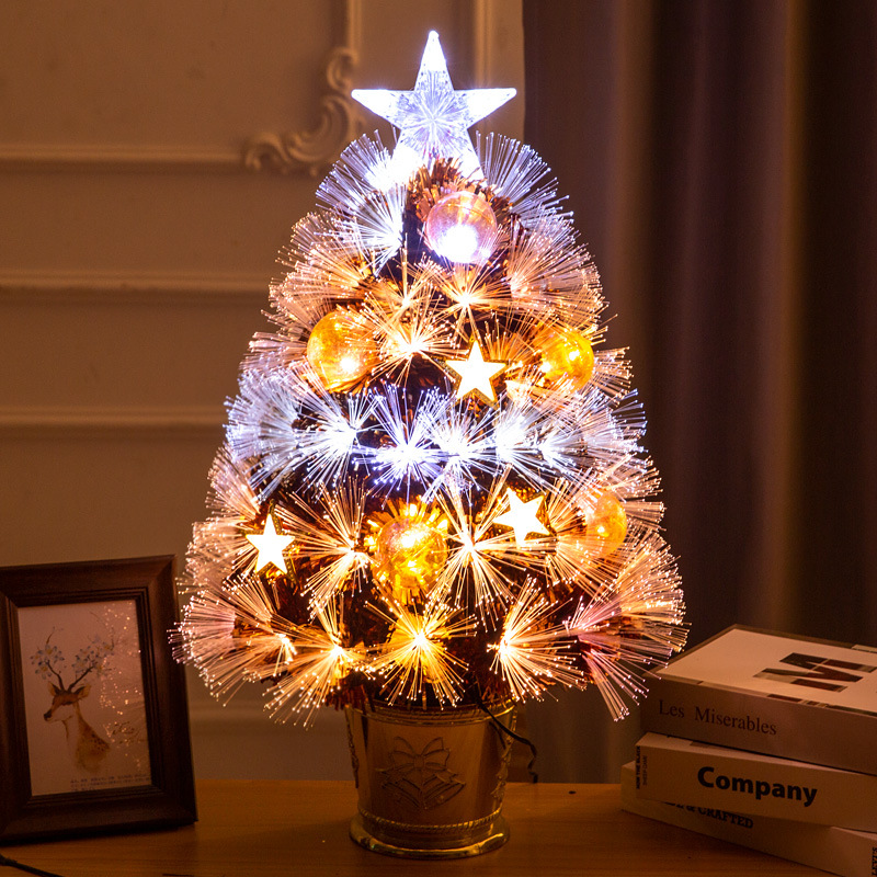 圣诞树家用LED发光圣诞节装饰品小型豪华光纤圣诞树家用装饰摆件