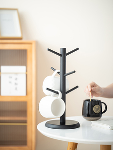 孟宗竹创意杯架沥干架标志竹杯架挂杯架茶道配件收纳架