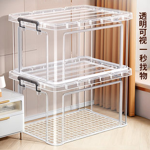 【国补】加厚透明收纳箱家用衣服玩具整理箱大容量零食塑料收纳盒