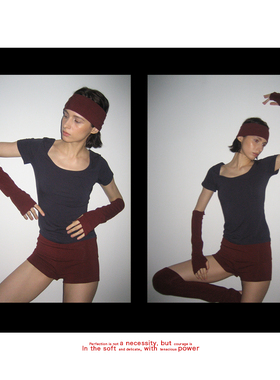 piisure 芭蕾组件 基训热身 弹力针织慕斯肤感 时髦大翻边短裤