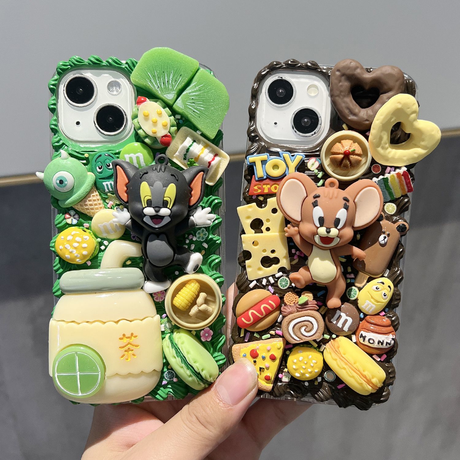手机壳装饰品小配件可爱猫鼠奶油胶diy手机壳材料包 儿童手工制作