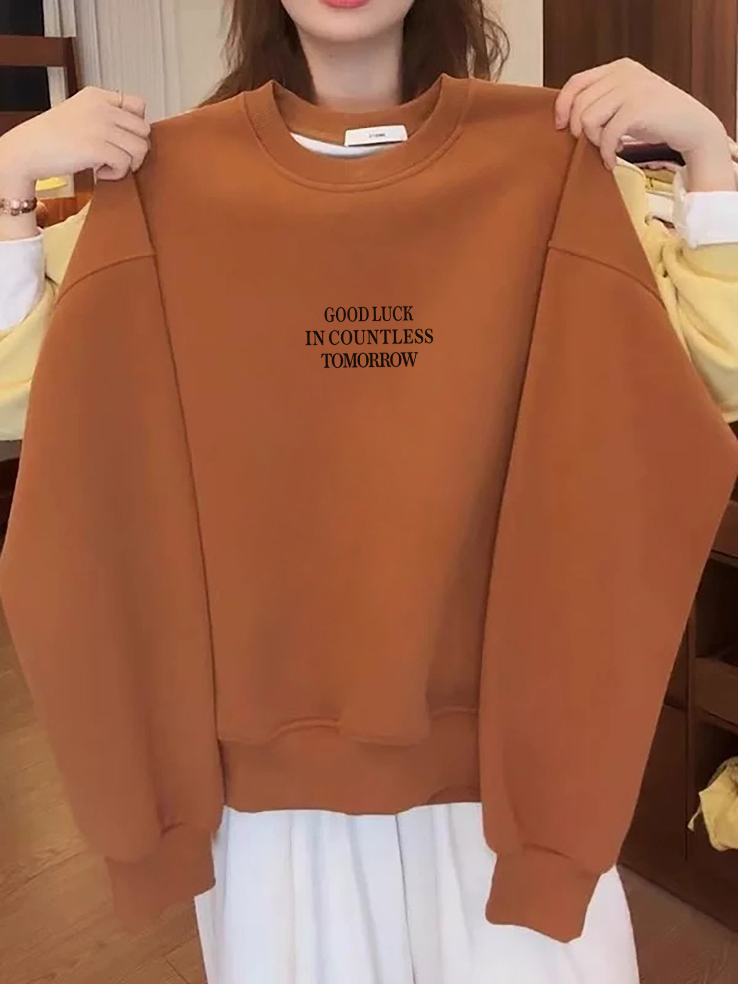 小众设计感套头外穿卫衣女时尚休闲宽松大码加绒加厚上衣春秋冬季