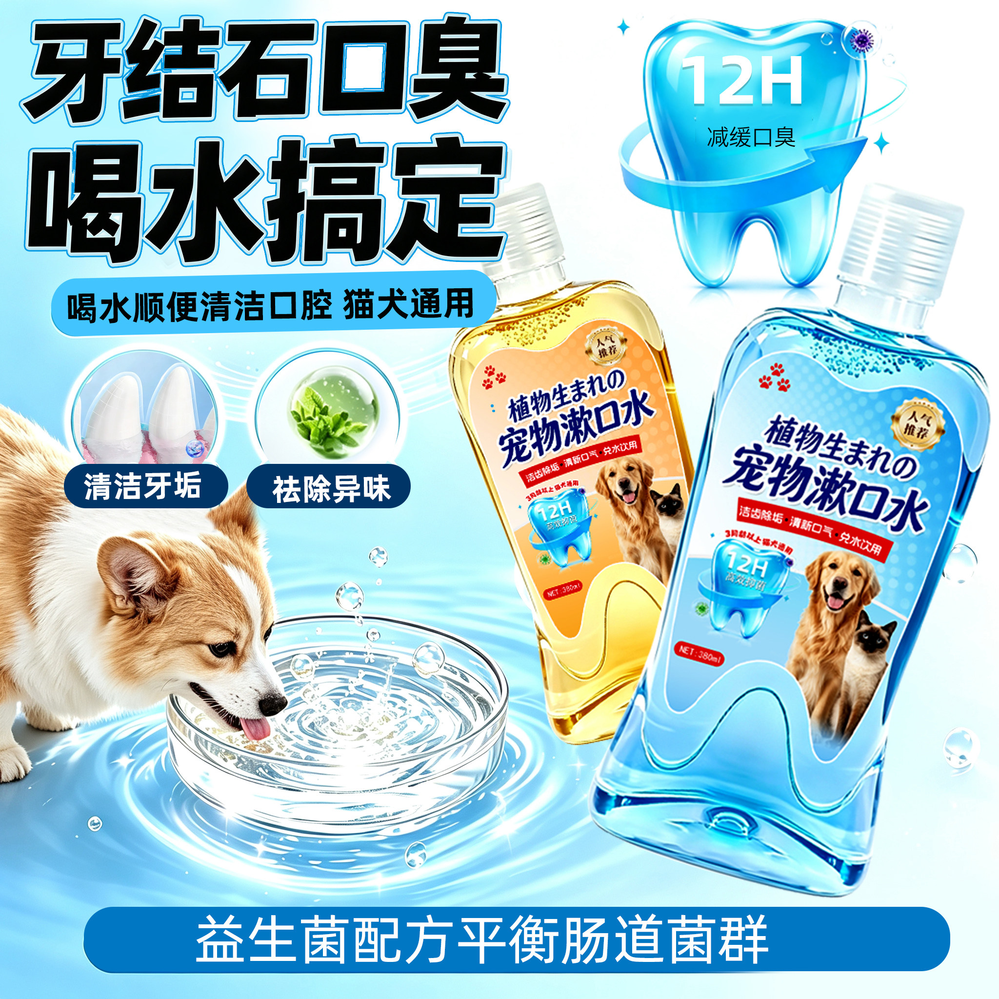 狗狗可食用洁齿水除异味去牙结石