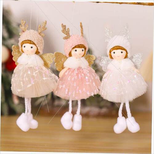 Christmas tree pendant bead gauze dress angel girl doll