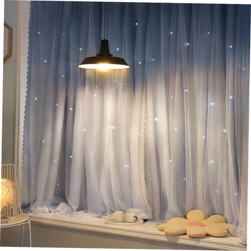 No Need to Punch Velcro Curtain Shading Yarn Window Curtains