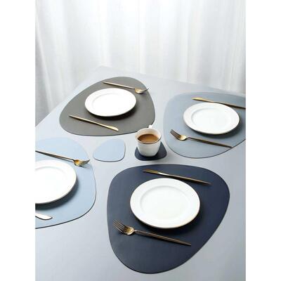 nordic leather table mat western food pad plate cushion