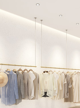 万坚服装店展示架金色陈列架上墙吊顶挂衣架女装店装修吊架侧挂架