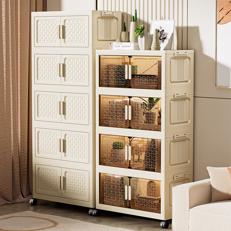 折叠夹缝收纳柜子储物柜家用免安装厨房置物架卫生间多层杂物柜