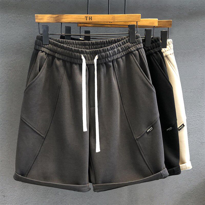高品质极简重磅运动短裤男士休闲裤夏季宽松针织卫裤男生五分裤子,男装,短裤,淘宝优惠券,粉丝福利购,淘宝优惠卷