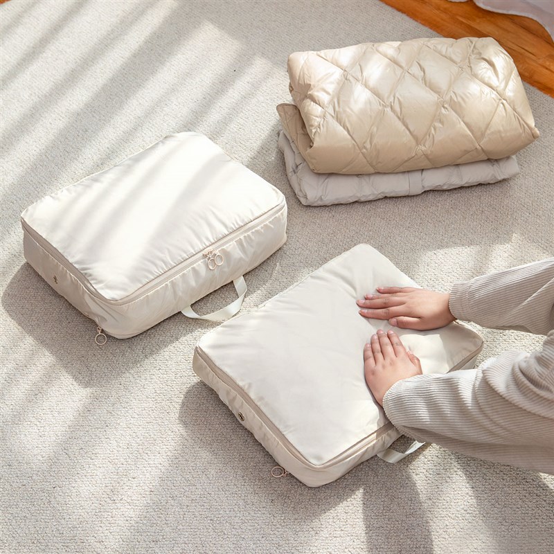 羽绒服收纳袋家用衣柜衣物整理手提包衣服免抽气压缩整理置物袋子