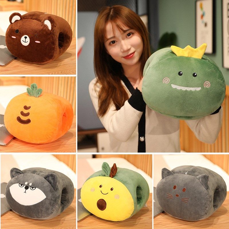 男生插枕抱枕可以炮台两用带洞玩具男女午睡抱枕暖手