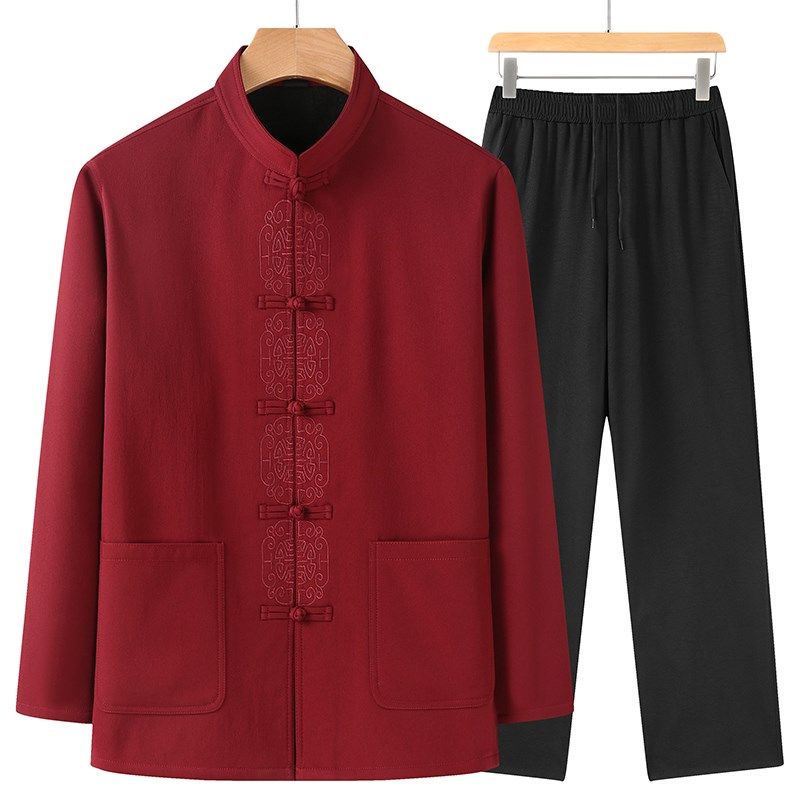 中老年男士唐装加绒加厚爸爸装老人生日过寿爷爷中国风棉衣外套,男装,唐装,淘宝优惠券,粉丝福利购,淘宝优惠卷