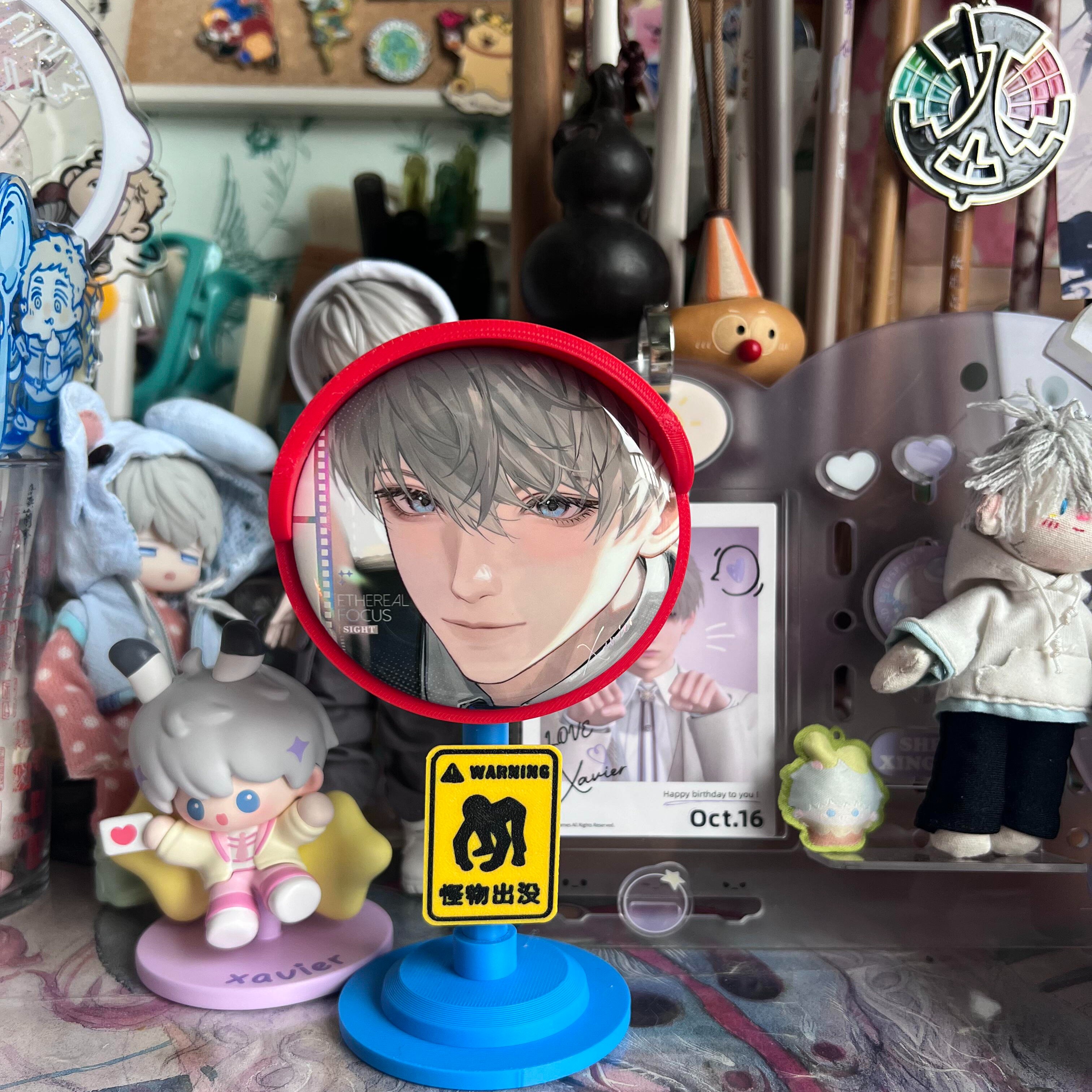 转角镜吧唧展示框桌面摆件拍摄道具造景动漫乙游游戏周边谷美礼物