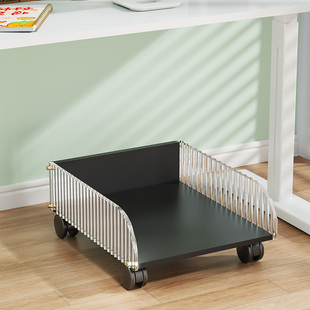 速发桌下收纳置轮带子的放书收纳箱书包放架筐办公室办公桌下架子