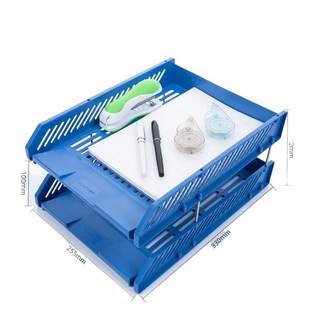 速发多上架放桌子件办公架办公桌置物架文层横式栏收纳资料框书架