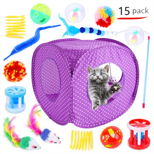 速发220新款现货件猫玩具套装15 套 猫帐篷多款组合玩具猫用品