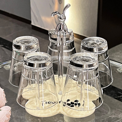 速发高颜值水杯家用子0客厅茶几喝水杯套2装25新款生轻奢茶杯玻璃