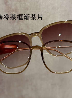 茶色近视磁吸眼镜墨镜夹片二合一