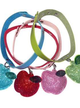 27Studio 小众亚文化满钻多巴胺苹果y2k辣妹手作皮项圈颈链choker